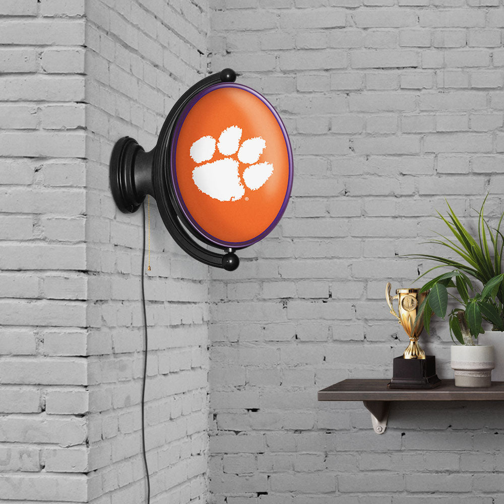Clemson Tigers Oval Rotating Wall Sign Room View