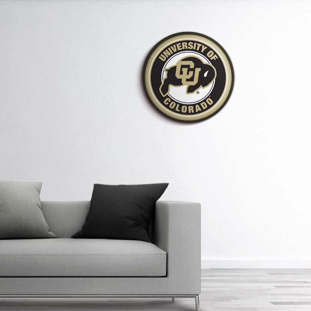 Colorado Buffaloes Modern Disc Wall Sign Room View