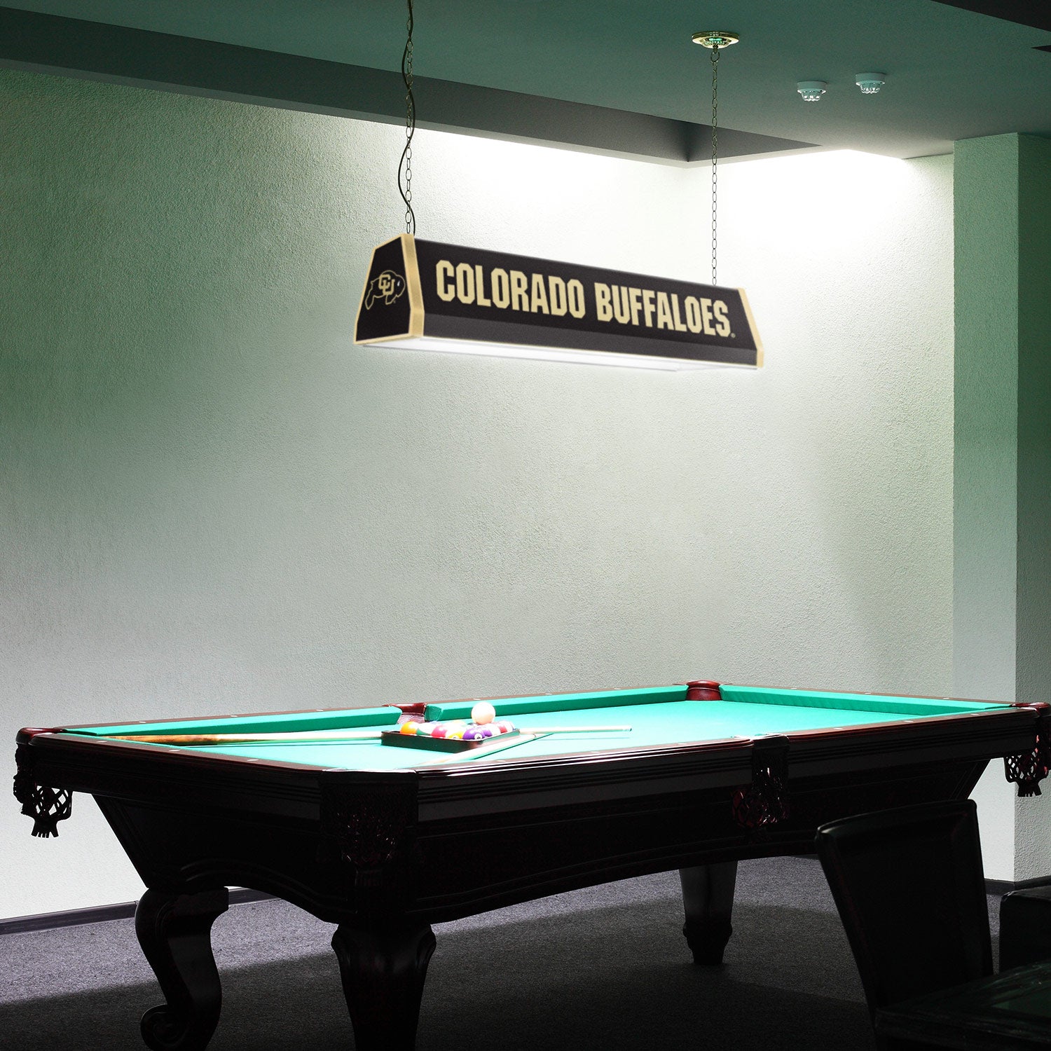 Colorado Buffaloes Standard Pool Table Light Room View