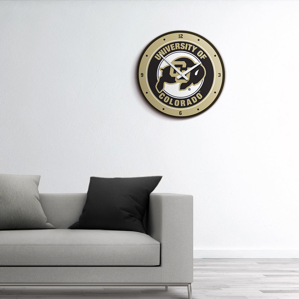 Colorado Buffaloes Round Wall Clock Room View