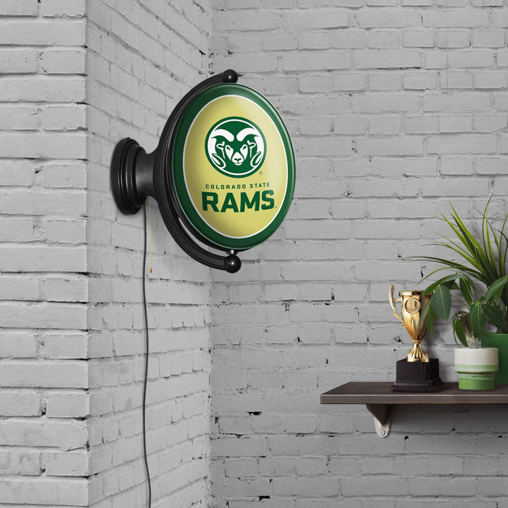 Colorado State Rams Oval Rotating Wall Sign Room View