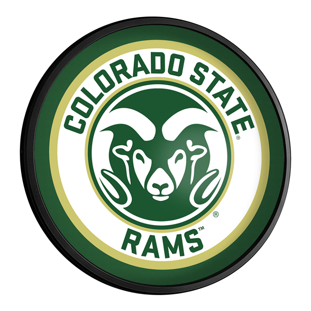 Colorado State Rams Slimline Round Lighted Wall Sign