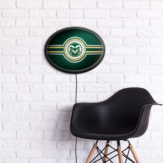 Colorado State Rams Slimline Oval Lighted Wall Sign Room View