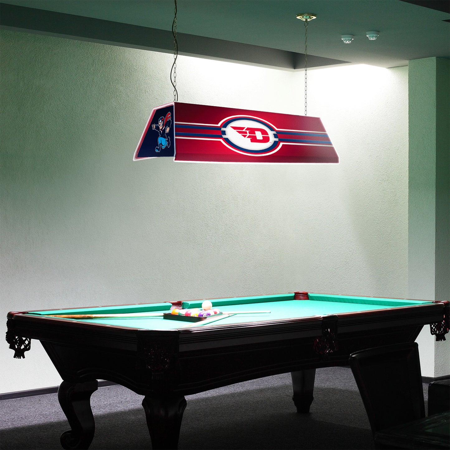 Dayton Flyers Edge Glow Pool Table Light Room View