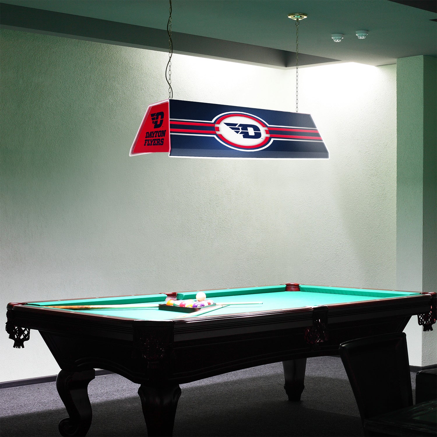 Dayton Flyers Edge Glow Pool Table Light Room View