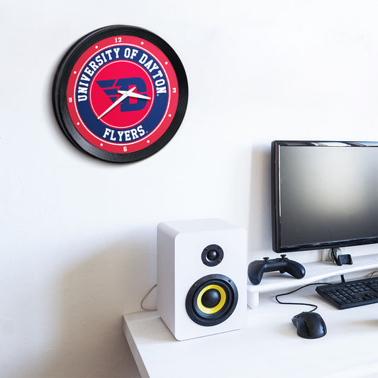 Dayton Flyers Ribbed Wall Clock Room View