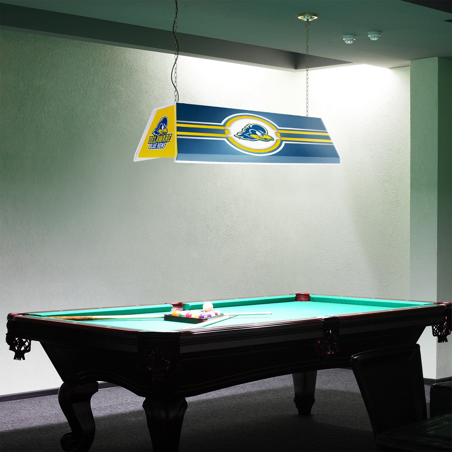 Delaware Blue Hens Edge Glow Pool Table Light Room View