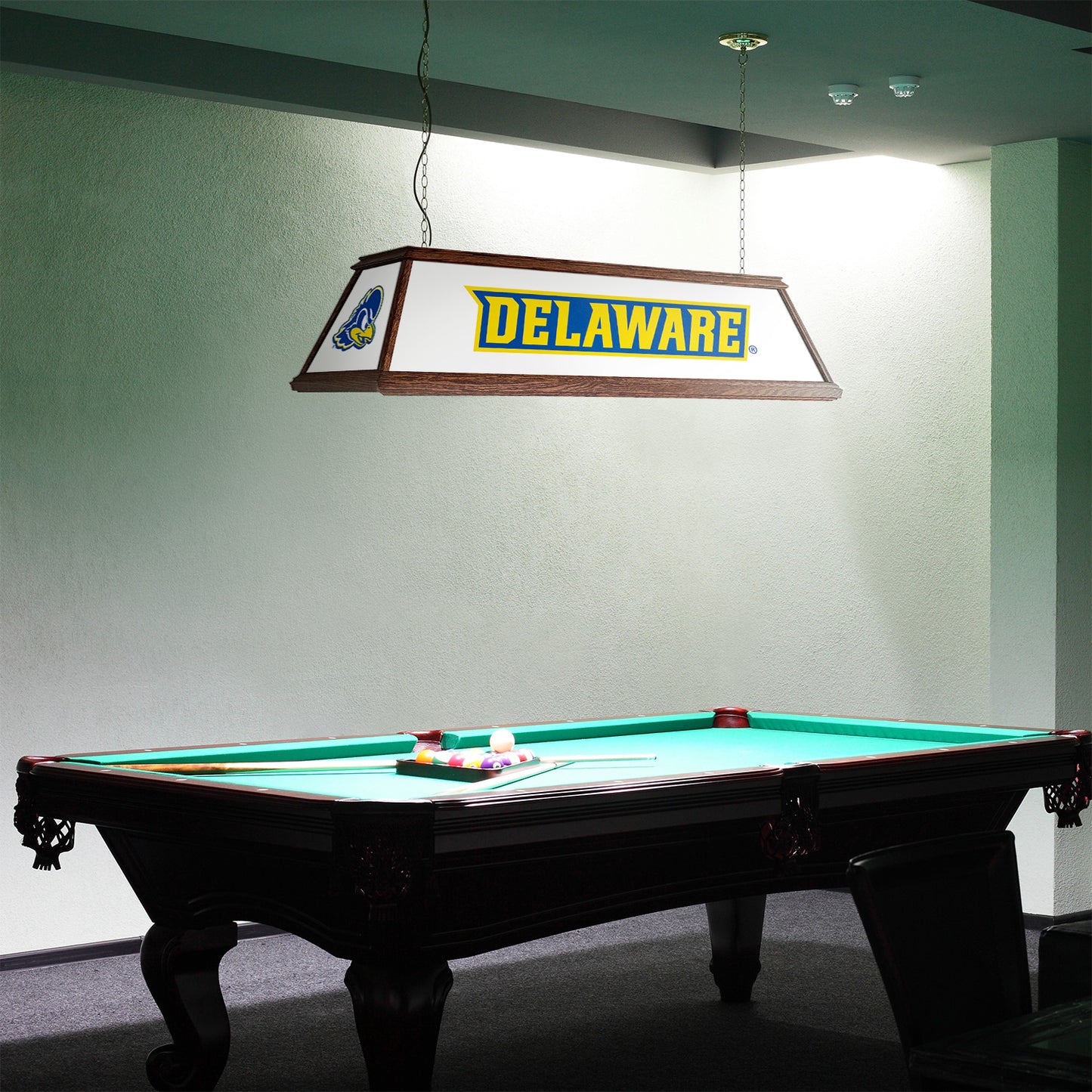 Delaware Blue Hens Premium Pool Table Light Room View