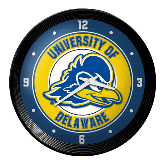 Delaware Blue Hens Ribbed Wall Clock