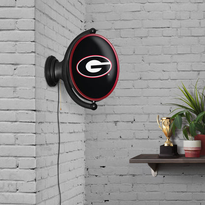 Georgia Bulldogs Oval Rotating Wall Sign Room View
