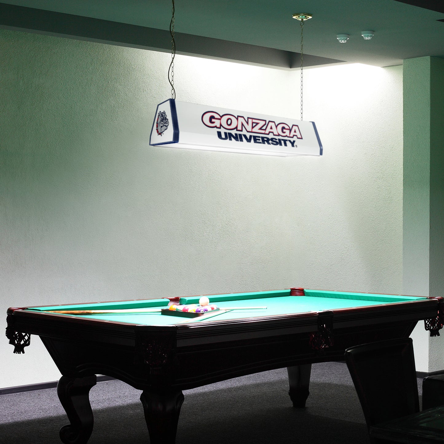 Gonzaga Bulldogs Standard Pool Table Light Room View