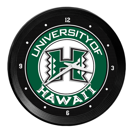 Hawaii Warriors Ribbed Wall Clock
