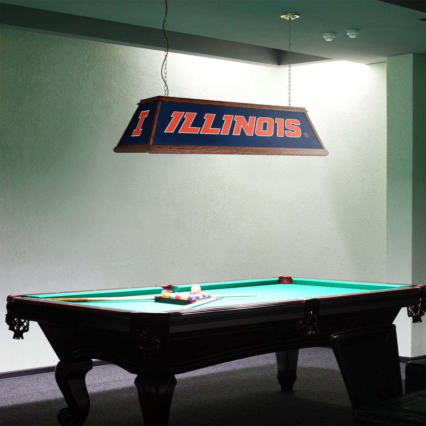 Illinois Fighting Illini Premium Pool Table Light Room View