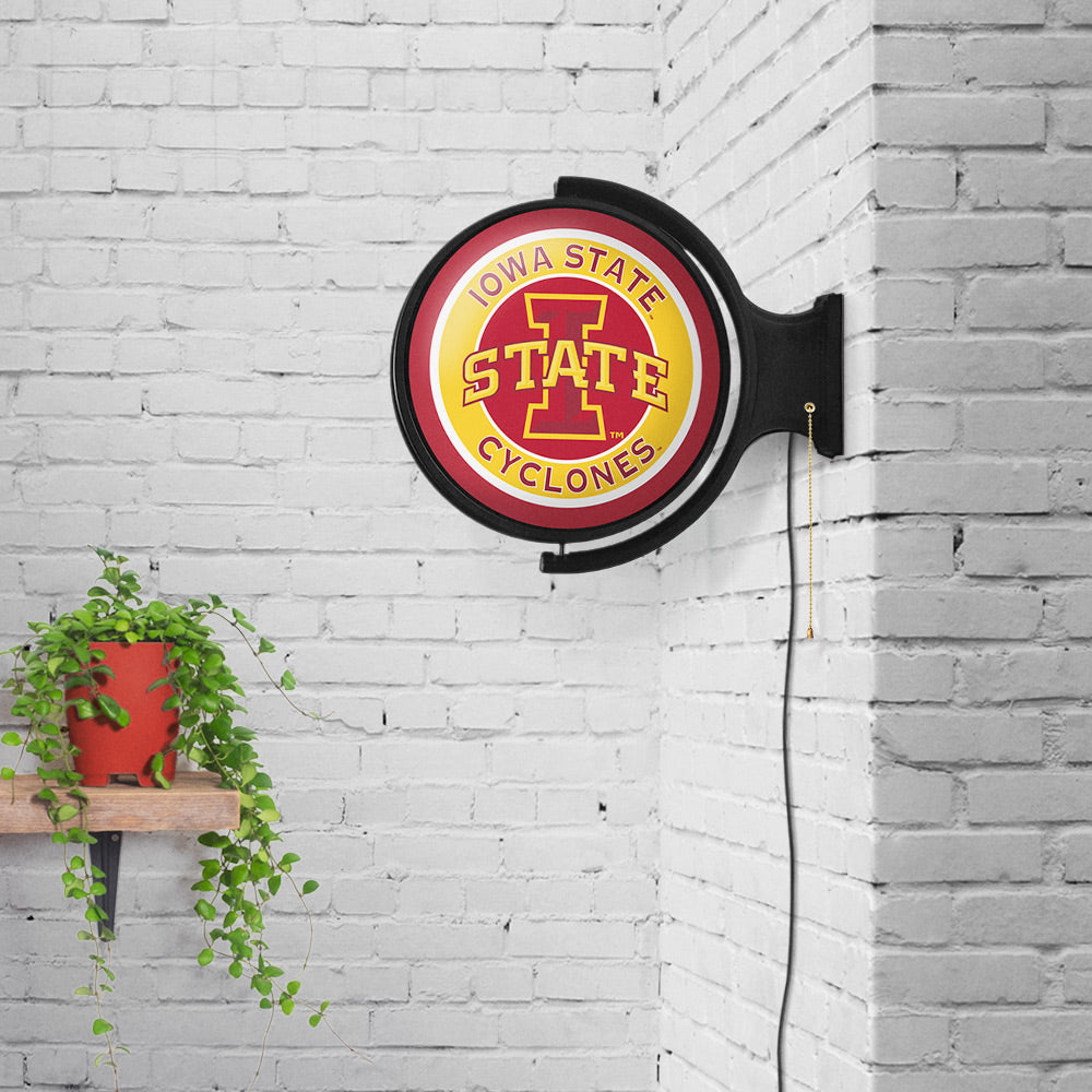 Iowa State Cyclones Round Rotating Wall Sign Room View
