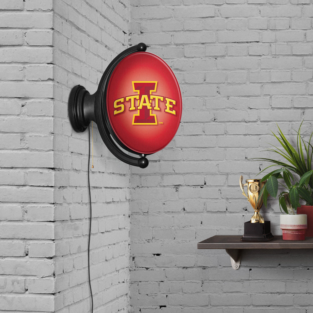 Iowa State Cyclones Oval Rotating Wall Sign Room View