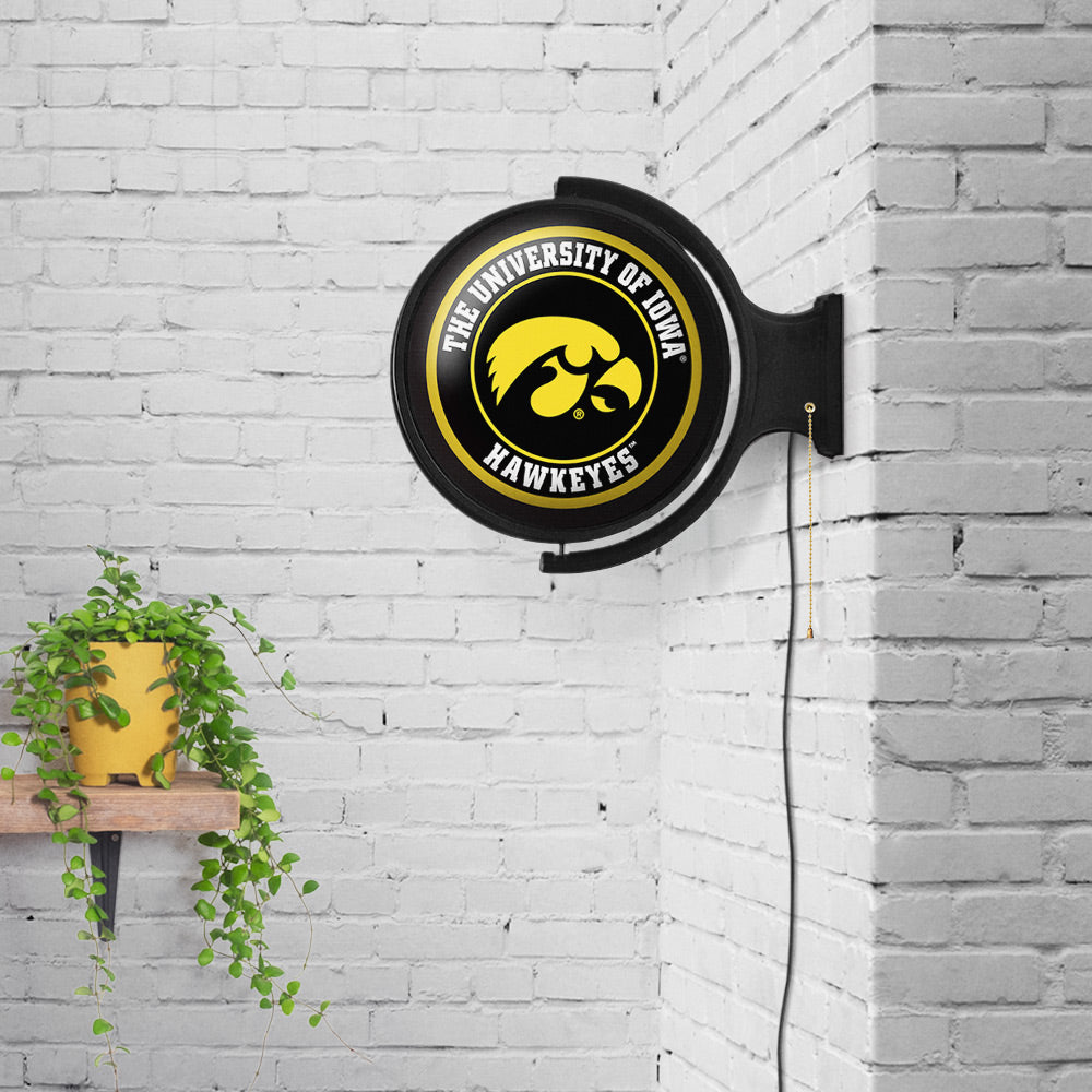 Iowa Hawkeyes Round Rotating Wall Sign Room View
