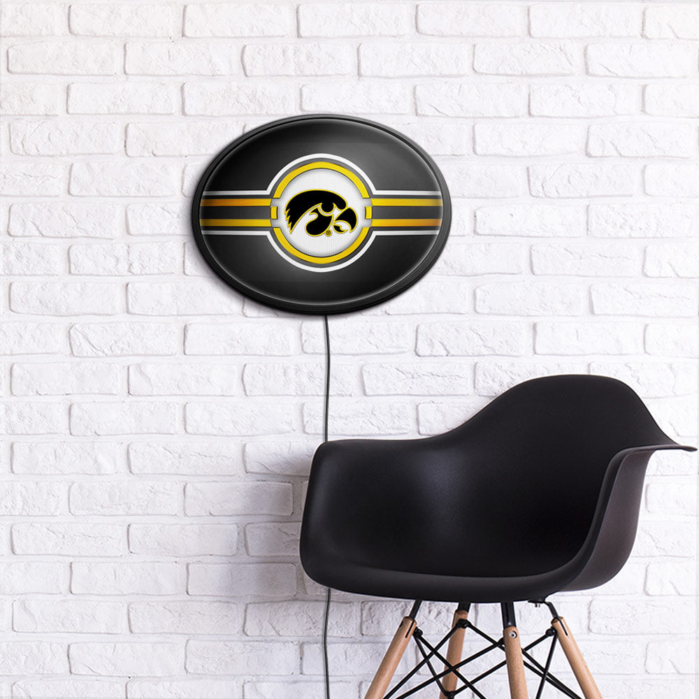 Iowa Hawkeyes Slimline Oval Lighted Wall Sign Room View