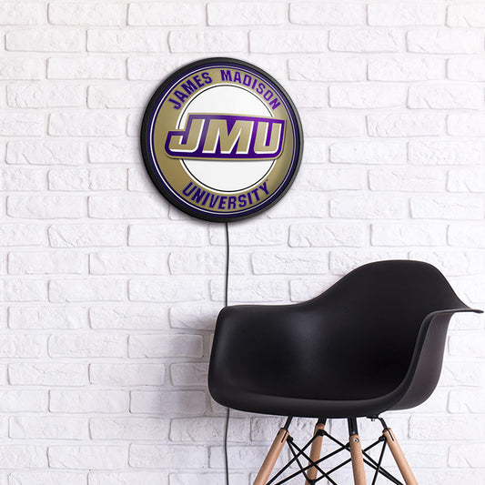 James Madison Dukes Slimline Round Lighted Wall Sign Room View