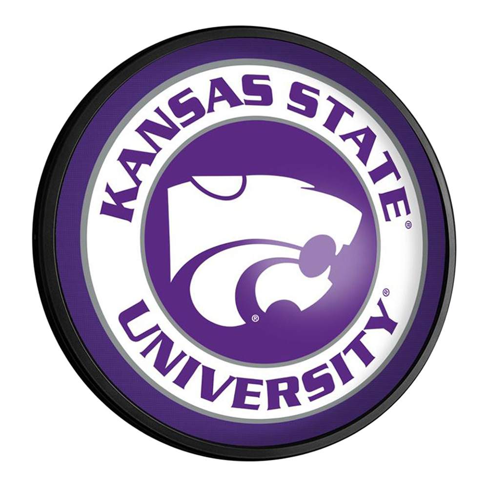 Kansas State Wildcats Slimline Round Lighted Wall Sign