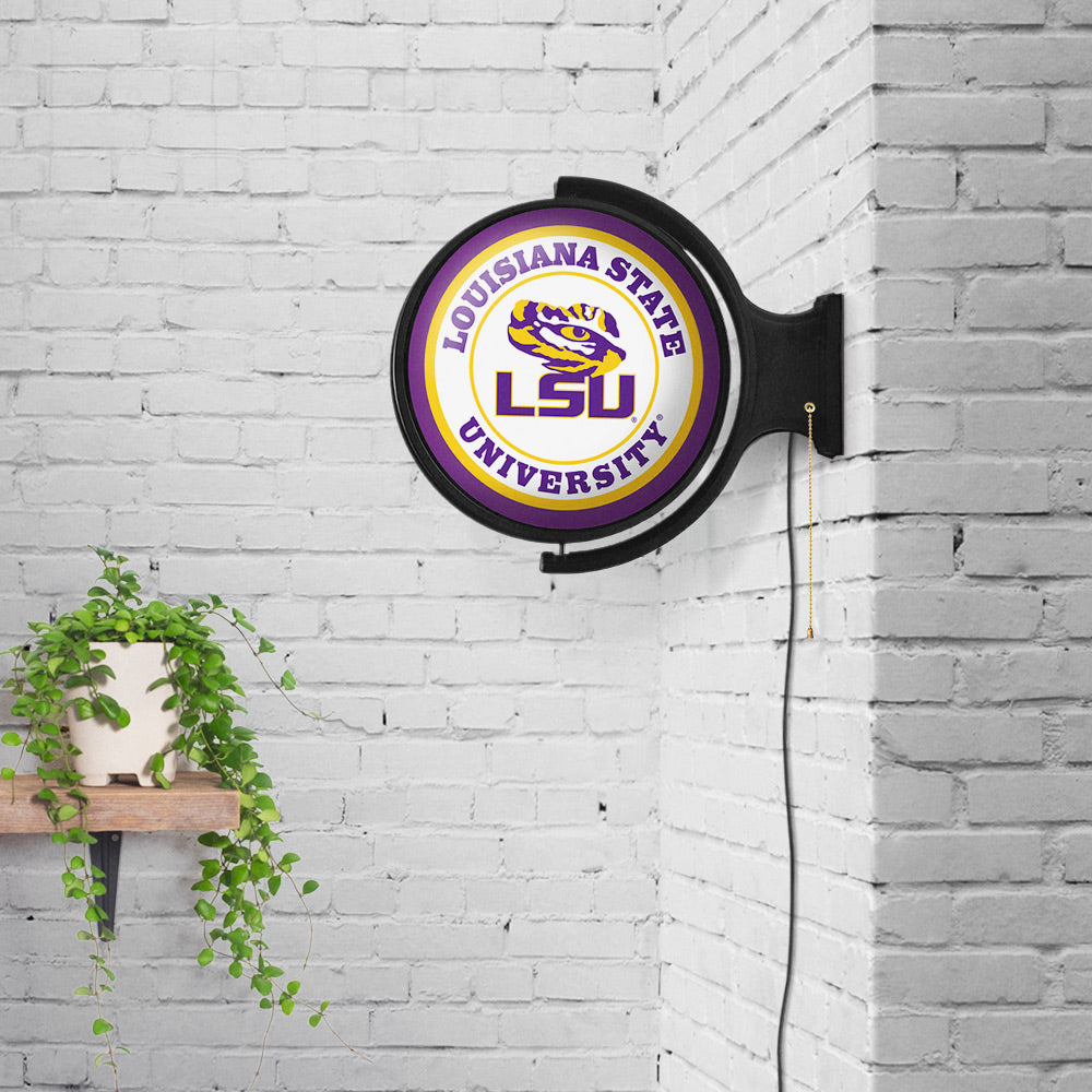 LSU Tigers Round Rotating Wall Sign Room View