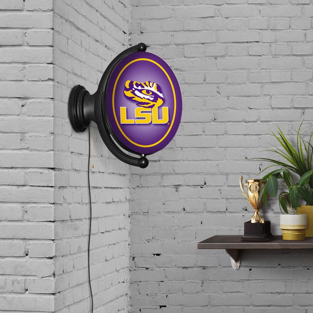 LSU Tigers Oval Rotating Wall Sign Room View
