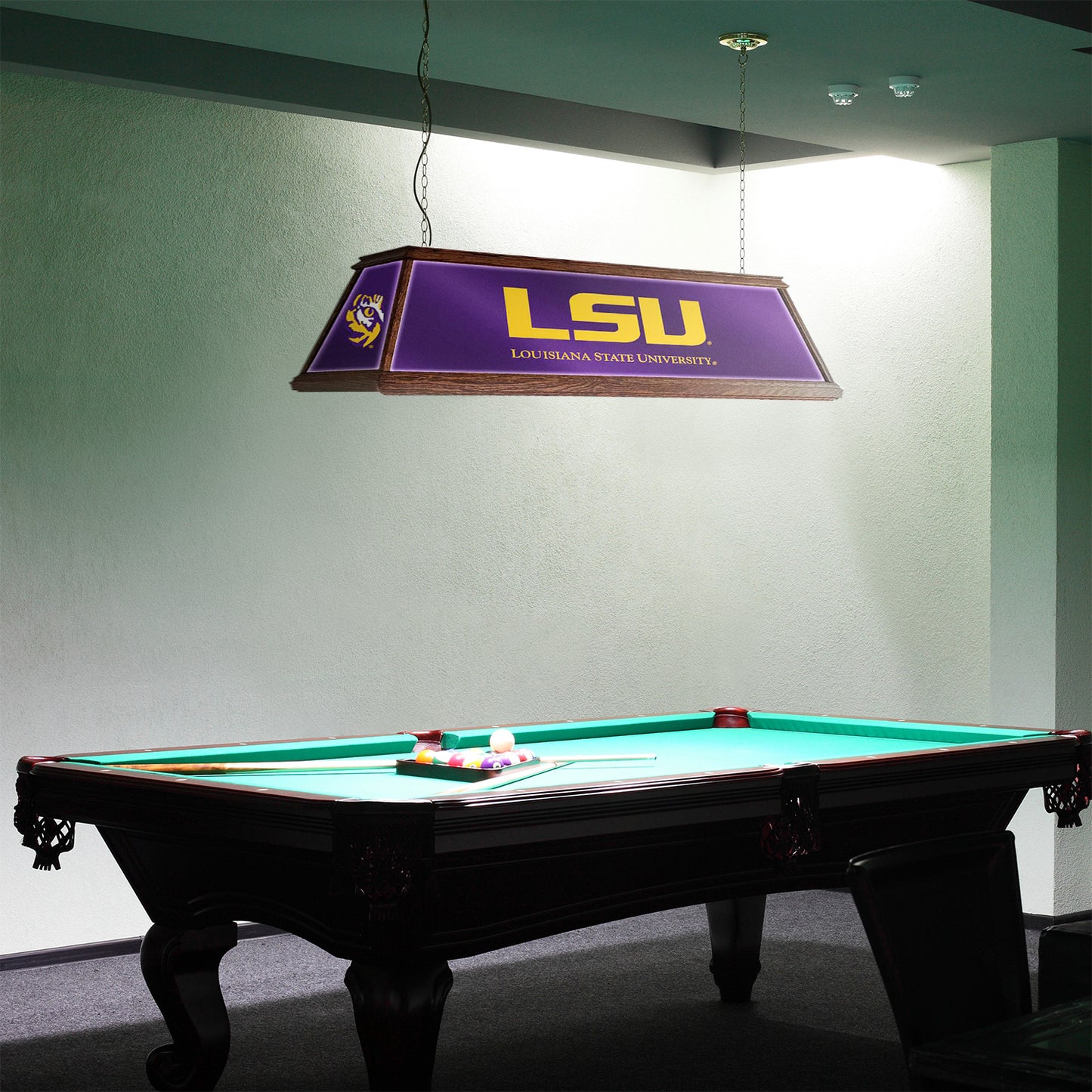LSU Tigers Premium Pool Table Light Room View