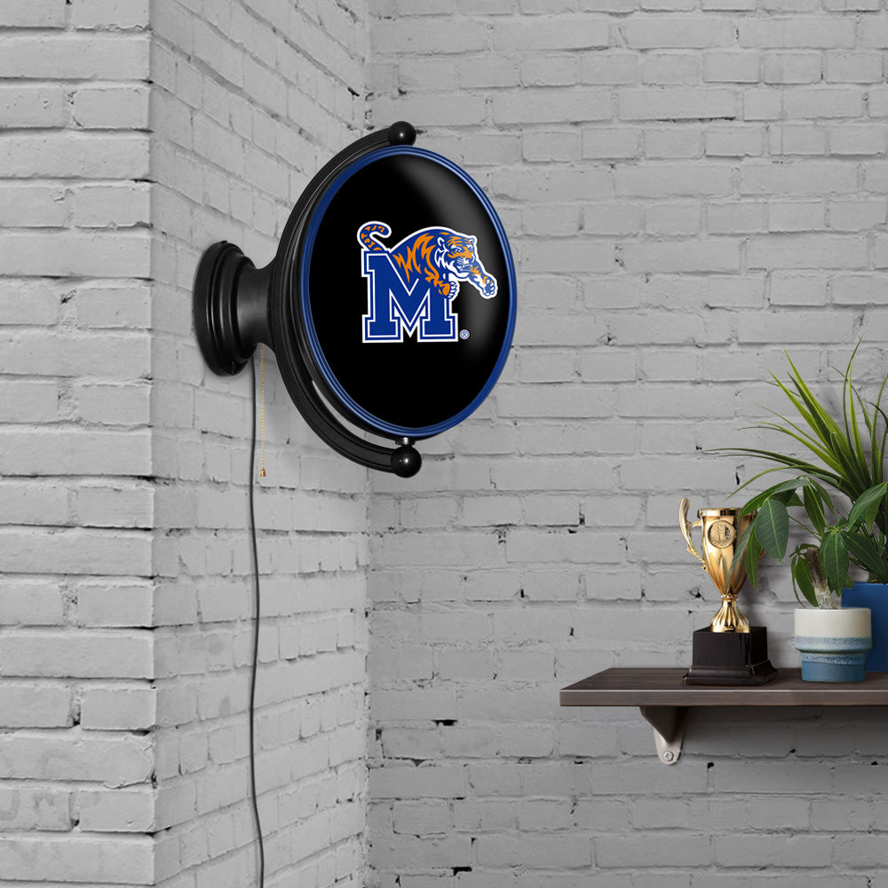 Memphis Tigers Oval Rotating Wall Sign Room View