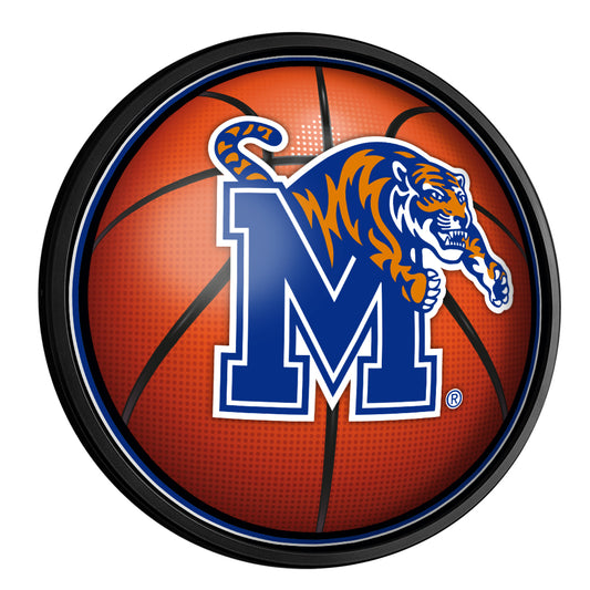 Memphis Tigers Basketball Slimline Round Lighted Wall Sign