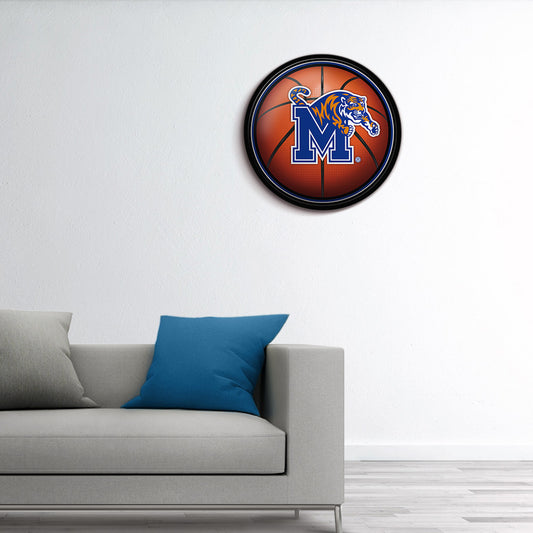 Memphis Tigers Basketball Modern Disc Wall Sign Room View