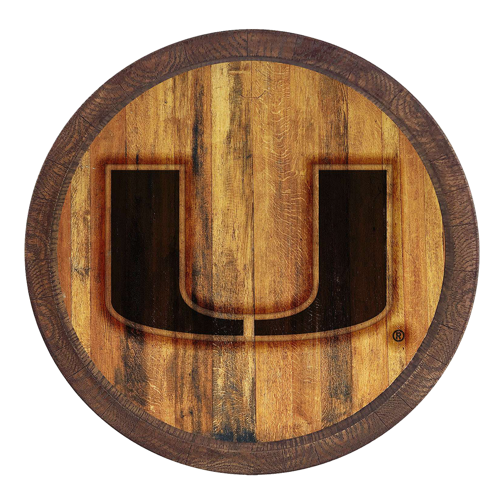 Miami Hurricanes Branded Barrel Top Sign