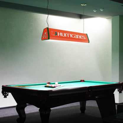 Miami Hurricanes Standard Pool Table Light Room View