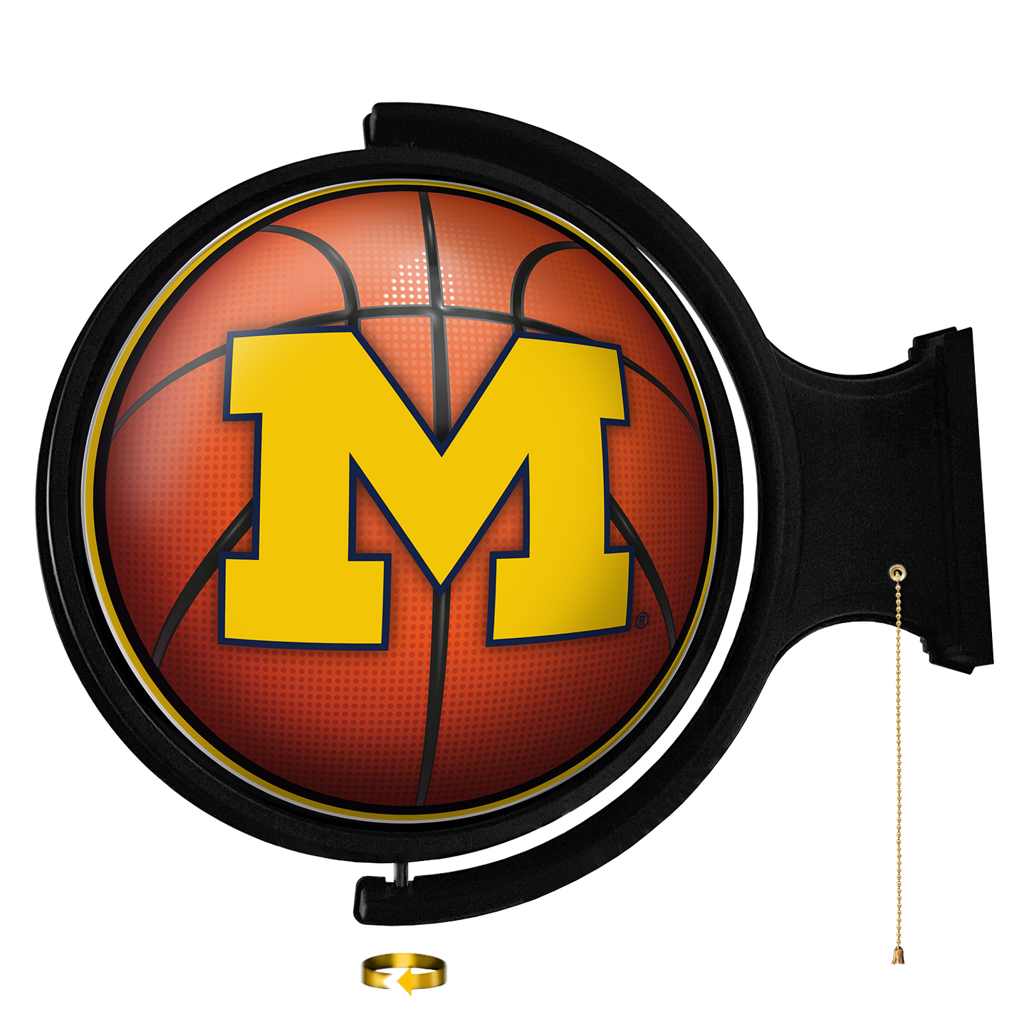 Michigan Wolverines Round Basketball Rotating Wall Sign