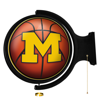 Michigan Wolverines Round Basketball Rotating Wall Sign