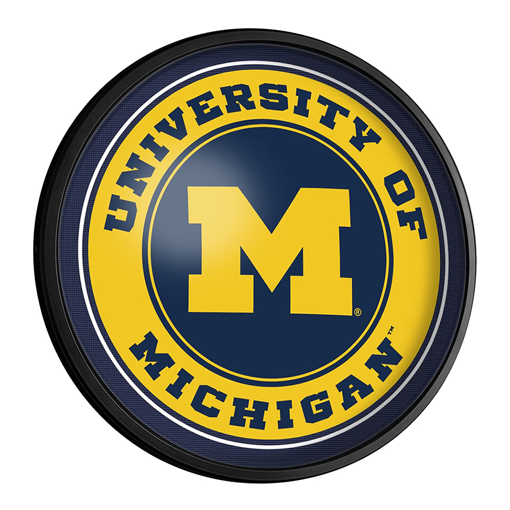 Michigan Wolverines Slimline Round Lighted Wall Sign