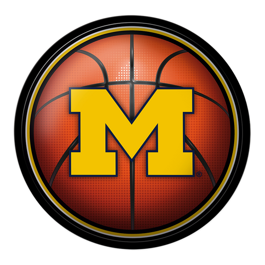 Michigan Wolverines Basketball Modern Disc Wall Sign