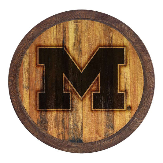 Michigan Wolverines Branded Barrel Top Sign