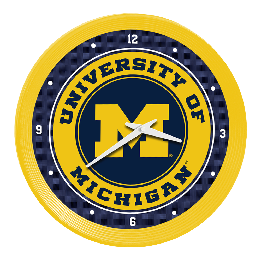 Michigan Wolverines Ribbed Wall Clock