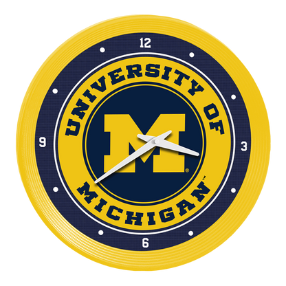 Michigan Wolverines Ribbed Wall Clock