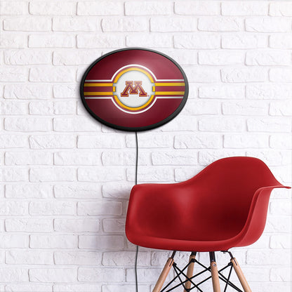 Minnesota Golden Gophers Slimline Oval Lighted Wall Sign Room View