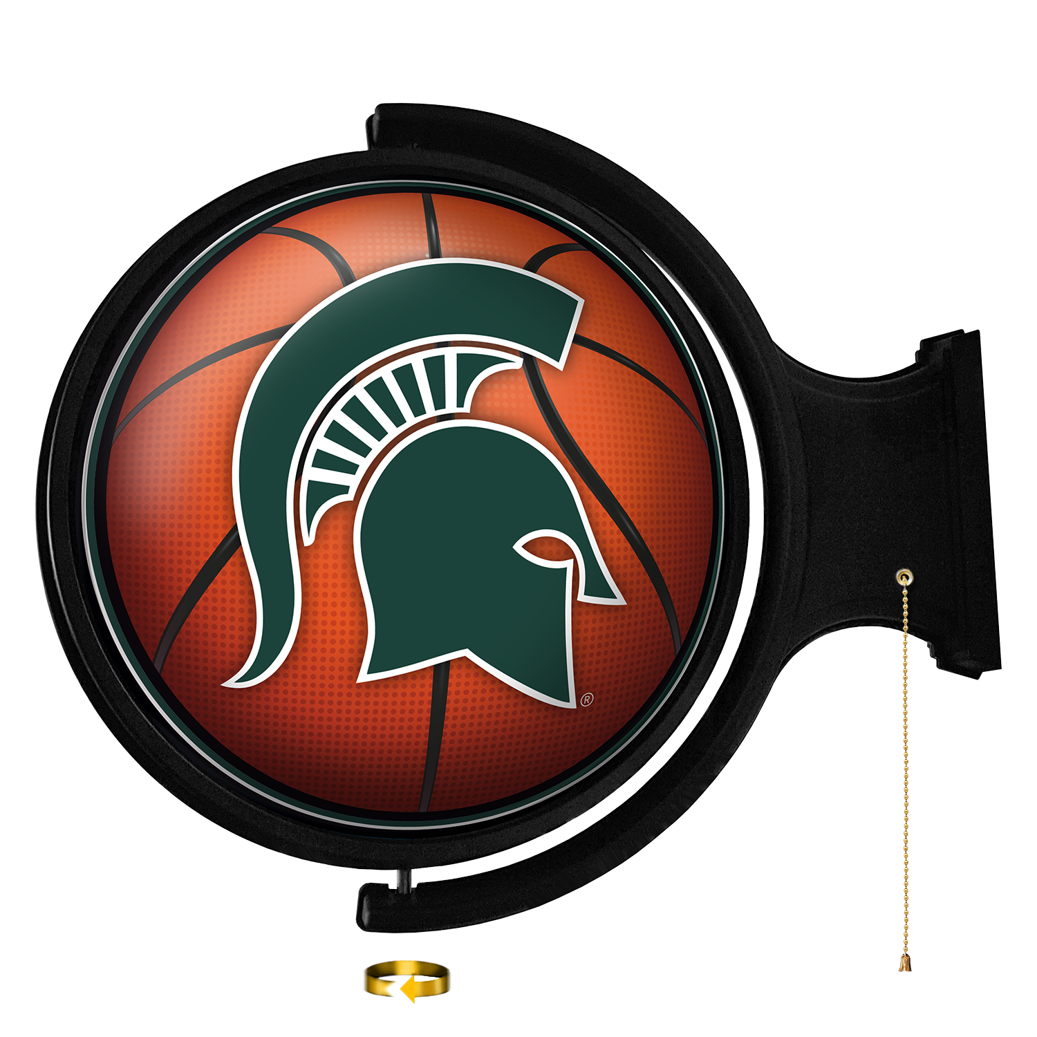 Michigan State Spartans Round Basketball Rotating Wall Sign