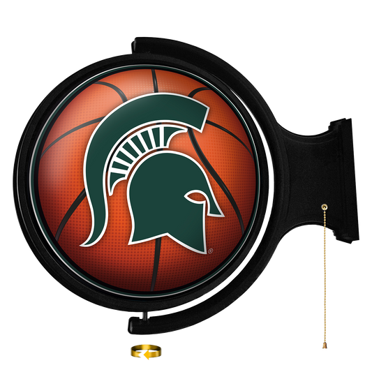 Michigan State Spartans Round Basketball Rotating Wall Sign