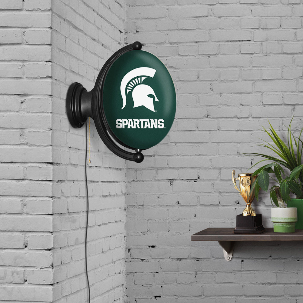 Michigan State Spartans Oval Rotating Wall Sign Room View