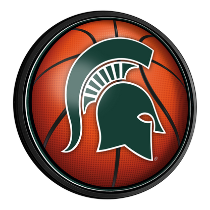 Michigan State Spartans Basketball Slimline Round Lighted Wall Sign