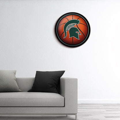 Michigan State Spartans Basketball Modern Disc Wall Sign Room View