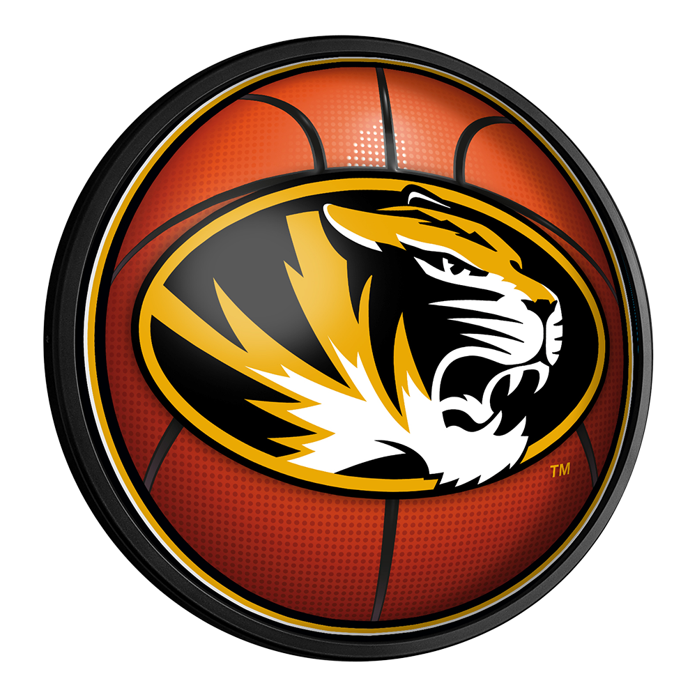 Missouri Tigers Basketball Slimline Round Lighted Wall Sign