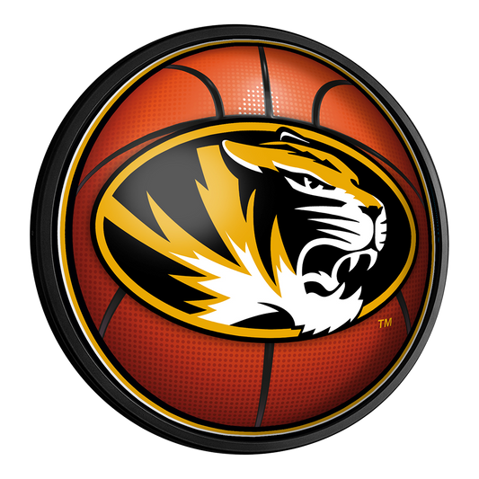 Missouri Tigers Basketball Slimline Round Lighted Wall Sign