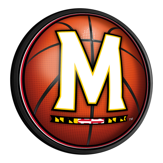 Maryland Terrapins Basketball Slimline Round Lighted Wall Sign