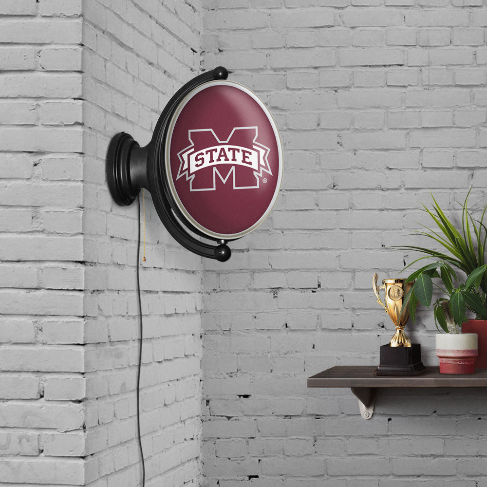 Mississippi State Bulldogs Oval Rotating Wall Sign Room View