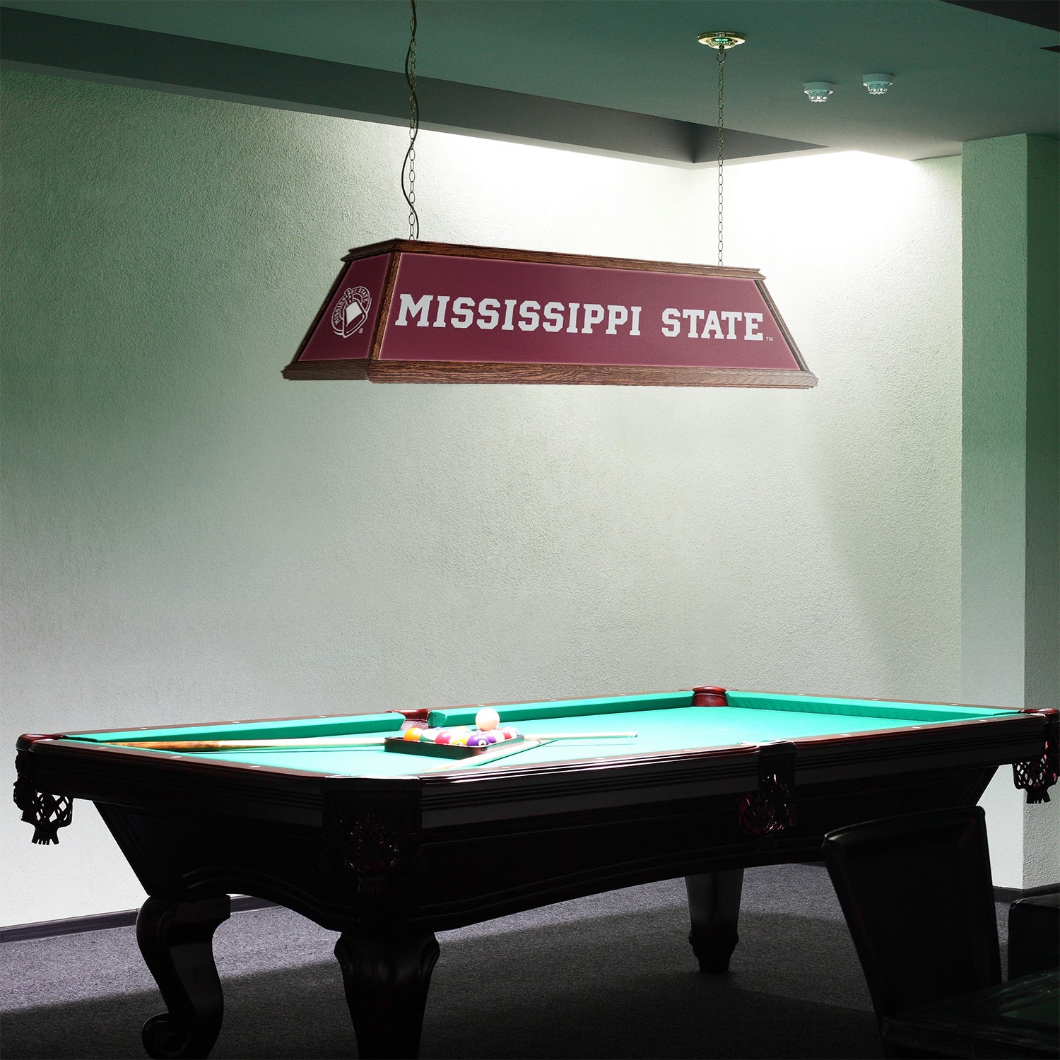 Mississippi State Bulldogs Premium Pool Table Light Room View