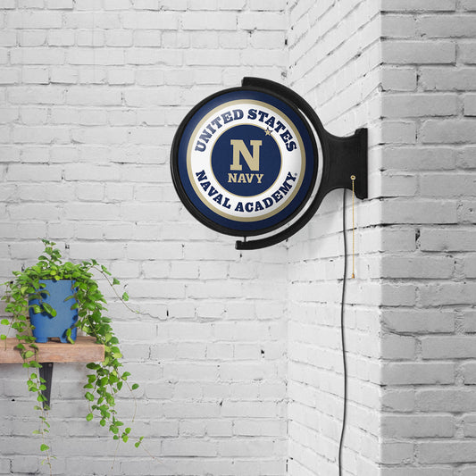 Navy Midshipmen Round Rotating Wall Sign Room View